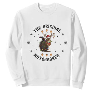 Funny Christmas Squirrel Sweatshirt The Original Nutcracker Snowflake Santa Hat TS11 White Print Your Wear