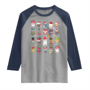 Funny Christmas Viking Raglan Shirt Nordic Cute Viking Warriors TS11 Sport Gray Navy Print Your Wear