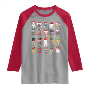 Funny Christmas Viking Raglan Shirt Nordic Cute Viking Warriors TS11 Sport Gray Red Print Your Wear