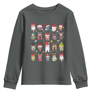Funny Christmas Viking Youth Sweatshirt Nordic Cute Viking Warriors TS11 Dark Heather Print Your Wear
