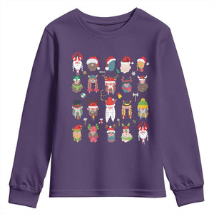 Funny Christmas Viking Youth Sweatshirt Nordic Cute Viking Warriors TS11 Purple Print Your Wear