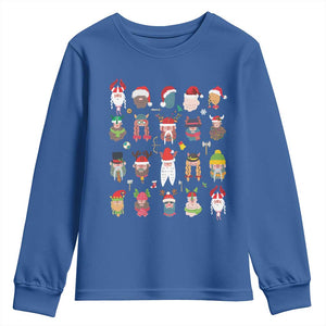 Funny Christmas Viking Youth Sweatshirt Nordic Cute Viking Warriors TS11 Royal Blue Print Your Wear