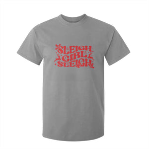 Funny Christmas T Shirt For Kid Sleigh Girl Sleigh Reindeer TS11 Sport Gray Print Your Wear