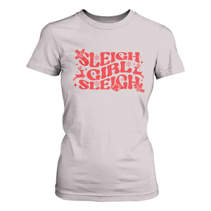Funny Christmas T Shirt For Women Sleigh Girl Sleigh Reindeer TS11 Ice Gray Print Your Wear