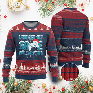 Funny Xmas Gamers Ugly Christmas Sweater I Paused My Game For Christmas Snowy Santa Hat TS11 Burgundy Print Your Wear
