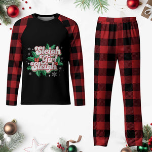 Sleigh Girl Sleigh Plaid Pajama Set Xmas Retro Groove Slay Girl Mistletoe TS11 Buffalo Plaid Print Your Wear