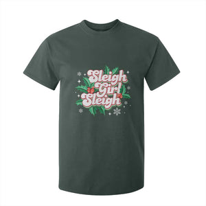 Sleigh Girl Sleigh T Shirt For Kid Christmas Retro Groove Slay Girl Mistletoe TS11 Dark Forest Green Print Your Wear