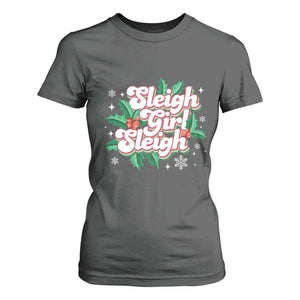 Sleigh Girl Sleigh T Shirt For Women Christmas Retro Groove Slay Girl Mistletoe TS11 Dark Heather Print Your Wear
