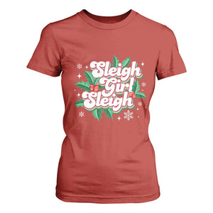 Sleigh Girl Sleigh T Shirt For Women Christmas Retro Groove Slay Girl Mistletoe TS11 Red Print Your Wear