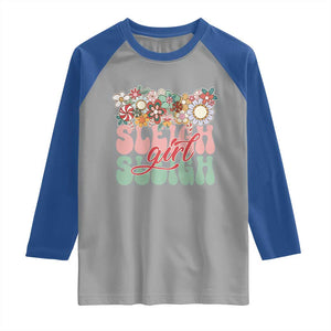 Sleigh Girl Sleigh Raglan Shirt Christmas Retro Groove Slay Girl TS11 Sport Gray Royal Print Your Wear