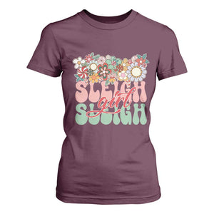 Sleigh Girl Sleigh T Shirt For Women Christmas Retro Groove Slay Girl TS11 Maroon Print Your Wear