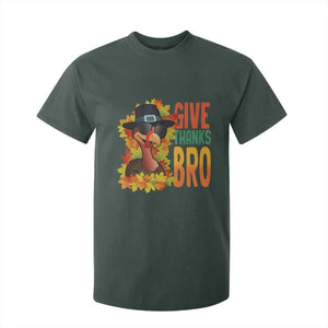 Funny Thanksgiving Turkey T Shirt For Kid Give Thanks Bro Fall Season TS11 Dark Forest Green Print Your Wear