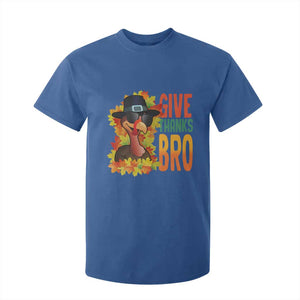 Funny Thanksgiving Turkey T Shirt For Kid Give Thanks Bro Fall Season TS11 Royal Blue Print Your Wear