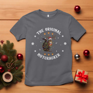 Funny Christmas Squirrel T Shirt The Original Nutcracker Snowflake Xmas Neon Light TS11 Charcoal Print Your Wear