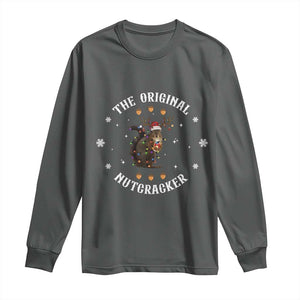 Funny Christmas Squirrel Long Sleeve Shirt The Original Nutcracker Snowflake Xmas Neon Light TS11 Dark Heather Print Your Wear