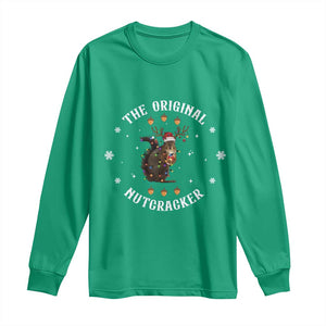 Funny Christmas Squirrel Long Sleeve Shirt The Original Nutcracker Snowflake Xmas Neon Light TS11 Irish Green Print Your Wear