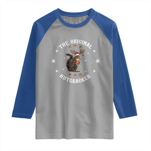 Funny Christmas Squirrel Raglan Shirt The Original Nutcracker Snowflake Xmas Neon Light TS11 Sport Gray Royal Print Your Wear