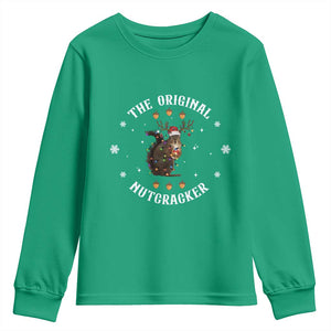 Funny Christmas Squirrel Youth Sweatshirt The Original Nutcracker Snowflake Xmas Neon Light TS11 Irish Green Print Your Wear