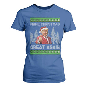 Funny Make Christmas Great Again Trump T Shirt For Women Xmas Tree TS11 Royal Blue Print Your Wear