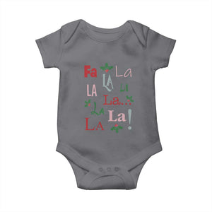 Funny Fa La La 8 Christmas Carol Song Baby Onesie Holiday Mistletoe TS11 Charcoal Print Your Wear