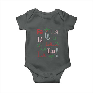 Funny Fa La La 8 Christmas Carol Song Baby Onesie Holiday Mistletoe TS11 Dark Heather Print Your Wear