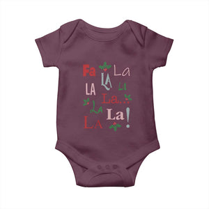 Funny Fa La La 8 Christmas Carol Song Baby Onesie Holiday Mistletoe TS11 Maroon Print Your Wear