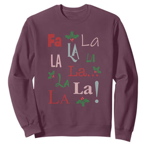 Funny Fa La La 8 Christmas Carol Song Sweatshirt Holiday Mistletoe TS11 Maroon Print Your Wear