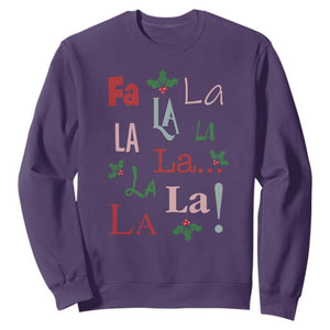 Funny Fa La La 8 Christmas Carol Song Sweatshirt Holiday Mistletoe TS11 Purple Print Your Wear