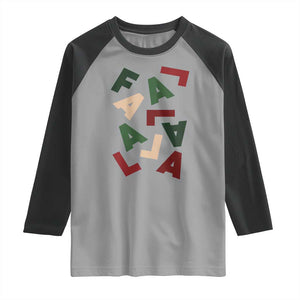 Funny Fa La La 8 Christmas Carol Holiday Raglan Shirt TS11 Sport Gray Black Print Your Wear