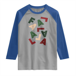 Funny Fa La La 8 Christmas Carol Holiday Raglan Shirt TS11 Sport Gray Royal Print Your Wear