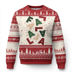 Funny Fa La La 8 Xmas Carol Holiday Ugly Christmas Sweater TS11 Red Print Your Wear