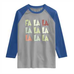 Funny Fa La La 8 Christmas Carol Song Holiday Raglan Shirt TS11 Sport Gray Royal Print Your Wear