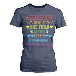 Funny LGBT Christmas T Shirt For Women Don't We Now Our Gay Apparel Rainbow Unicorn TS11 Navy Print Your Wear