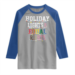 Funny Feminist LGBT Christmas Raglan Shirt Holiday Lights And Equal Rights Led Lights TS11 Sport Gray Royal Print Your Wear