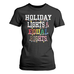 Funny Feminist LGBT Christmas T Shirt For Women Holiday Lights And Equal Rights Led Lights TS11 Black Print Your Wear