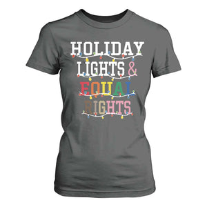 Funny Feminist LGBT Christmas T Shirt For Women Holiday Lights And Equal Rights Led Lights TS11 Dark Heather Print Your Wear