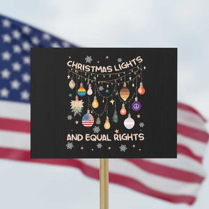 Christmas Lights And Equal Rights LGBTQ Protest Sign TS11 Horizontal 18" × 24" Black Print Your Wear