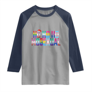 Funny LGBT Christmas Raglan Shirt Ho Ho Ho Mosexual LGBT Flag TS11 Sport Gray Navy Print Your Wear