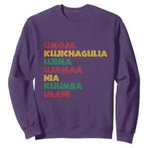 Seven Principles Of Kwanzaa African Nguzo Saba Sweatshirt TS11 Purple Print Your Wear