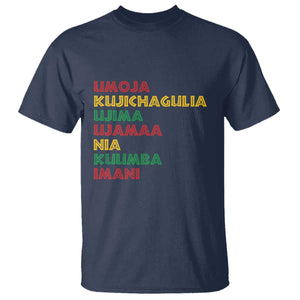 Seven Principles Of Kwanzaa African Nguzo Saba T Shirt TS11 Navy Print Your Wear