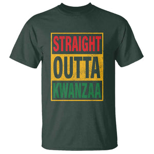Funny Straight Outta Kwanzaa African American Heritage T Shirt TS11 Dark Forest Green Print Your Wear