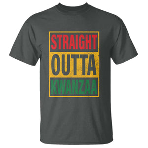 Funny Straight Outta Kwanzaa African American Heritage T Shirt TS11 Dark Heather Print Your Wear