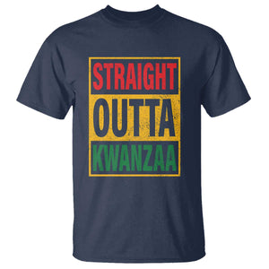 Funny Straight Outta Kwanzaa African American Heritage T Shirt TS11 Navy Print Your Wear