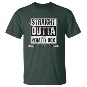Funny Ice Hockey T Shirt Straight Outta The Penalty Box Vintage Ice Hockey Sticks TS11 Dark Forest Green Print Your Wear