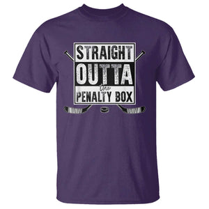 Funny Ice Hockey T Shirt Straight Outta The Penalty Box Vintage Ice Hockey Sticks TS11 Purple Print Your Wear