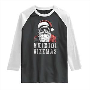 Funny Christmas Santa Raglan Shirt Skibidi Rizzmas Cool Charisma Rizz Santa Claus TS11 Black White Print Your Wear