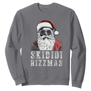 Funny Christmas Santa Sweatshirt Skibidi Rizzmas Cool Charisma Rizz Santa Claus TS11 Charcoal Print Your Wear