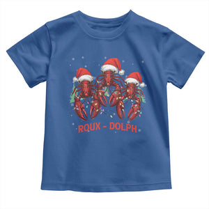 Funny Christmas Cajun Louisiana Toddler T Shirt Roux-Dolph Crawfish Reindeers Santa Hat TS11 Royal Blue Print Your Wear