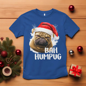 Funny Christmas Pug Dog T Shirt Bah Humpug Humbug Cute Pet TS11 Royal Blue Print Your Wear