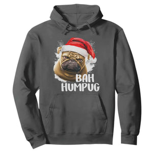 Funny Christmas Pug Dog Hoodie Bah Humpug Humbug Cute Pet TS11 Dark Heather Print Your Wear